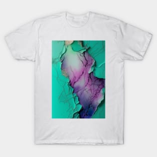 Aqua On The Surface - Abstract Alcohol Ink Resin Art T-Shirt